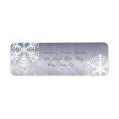 White Snowflake Silver Holiday Address Labels (Vorne)