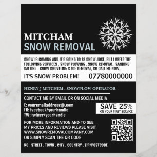 White Snowflake, Snow Removal Company Werbung Flyer