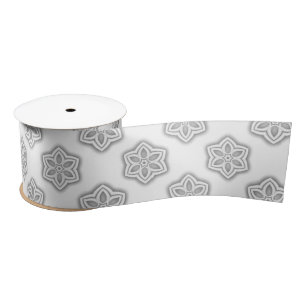 White Snowflake Star Muster Wrapping Satinband