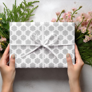White Snowflake Star Pattern Geschenkpapier Set