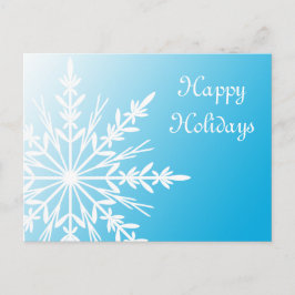 White Snowflake über Aquamarine Business Happy Hol Feiertagspostkarte