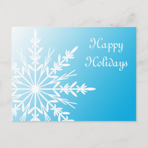 White Snowflake über Aquamarine Business Happy Hol Feiertagspostkarte