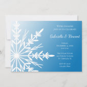 White Snowflake über die Blue Winter Engagement Pa Einladung (Vorderseite)