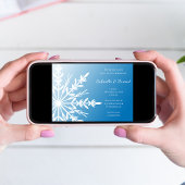 White Snowflake über die Blue Winter Engagement Pa Einladung