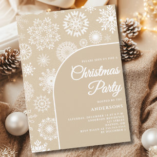 White Snowflake Weihnachts-Party Einladung