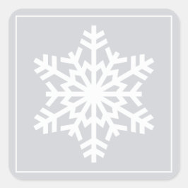 White Snowflake Weihnachtsgeschenke Labels Quadratischer Aufkleber