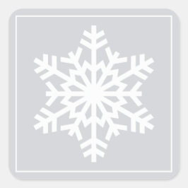 White Snowflake Weihnachtsgeschenke Labels Quadratischer Aufkleber