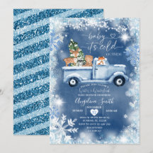 White Snowflake Woodland Animal Baby Dusche
