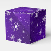 White Snowflakes Blue Lila Classic 2x2 Box Geschenkschachtel (Vorderseite)