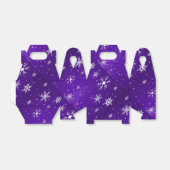 White Snowflakes Blue-Lila Gable Gable Favor Box Geschenkschachtel (Ungefaltet)