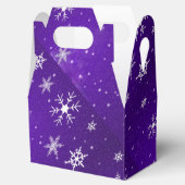 White Snowflakes Blue-Lila Gable Gable Favor Box Geschenkschachtel (Geöffnet)