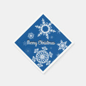 White Snowflakes Blue Paper Napkins Serviette (Ecke)