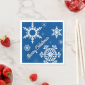 White Snowflakes Blue Paper Napkins Serviette (Beispiel)
