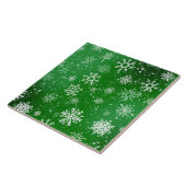 White Snowflakes Emerald Green Fliese (Seite)