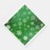 White Snowflakes Emerald Green Serviette (Ecke)