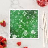 White Snowflakes Emerald Green Serviette (Beispiel)