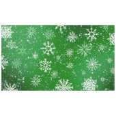 White Snowflakes Emerald Green Tischdecke (Vorderseite (Horizontal))