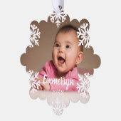 White Snowflakes Foto Ornament Karte (Linke Ecke)