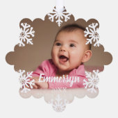 White Snowflakes Foto Ornament Karte (Rückseite)