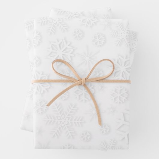 White Snowflakes Geschenkpapier Set (Beispiel)