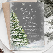 White Snowflakes Jingle & Mingle Winter Party Einladung