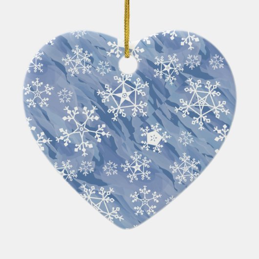 White Snowflakes Keramik Ornament (Hinten)