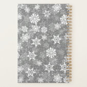 White Snowflakes Luxurious Gray Elegant Christmas Planer (Rückseite)