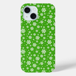 White Snowflakes on Green Winter Pattern Case-Mate iPhone Hülle