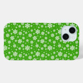 White Snowflakes on Green Winter Pattern Case-Mate iPhone Hülle (Rückseite (Horizontal))