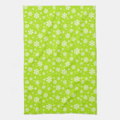 White Snowflakes on Green Winter Pattern Geschirrtuch (Vertikal)