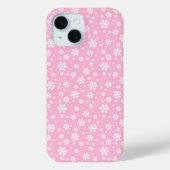 White Snowflakes on Light Pink Winter Pattern Case-Mate iPhone Hülle (Rückseite)