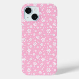 White Snowflakes on Light Pink Winter Pattern Case-Mate iPhone Hülle