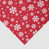 White Snowflakes on red Winter Pattern Seidenpapier (Detail)