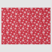 White Snowflakes on red Winter Pattern Seidenpapier (Vorderseite)