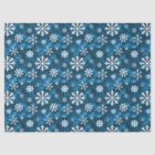White Snowflakes Pattern On Blue Cool Winter Seidenpapier (Vorderseite)