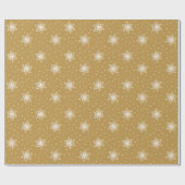 White Snowflakes Polka Dots Gold Weihnachten Geschenkpapier (Flach)