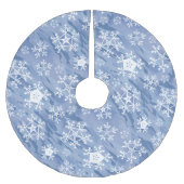 White Snowflakes Polyester Weihnachtsbaumdecke (Vorderseite)