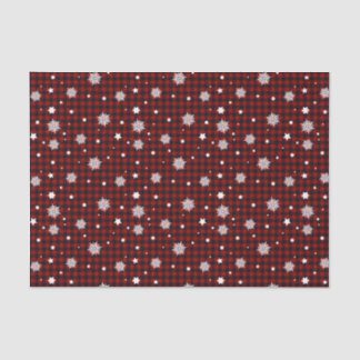 White Snowflakes Red Black Buffalo Karierte Weihna Seidenpapier