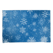 White Snowflakes Sapphire Blue Kissenbezug (Vorderseite-Rechts)