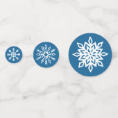 White Snowflakes Sapphire Blue Konfetti (Vorderseiten)