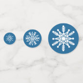 White Snowflakes Sapphire Blue Konfetti (Rückseiten)