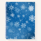 White Snowflakes Sapphire Blue Notizblock (Vorderseite)