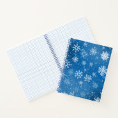 White Snowflakes Sapphire Blue Notizblock (Innenseite)