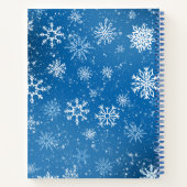 White Snowflakes Sapphire Blue Notizblock (Rückseite)