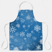 White Snowflakes Sapphire Blue Schürze (Vorderseite)