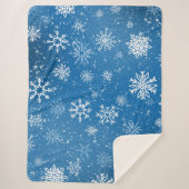 White Snowflakes Sapphire Blue Sherpadecke (Vorderseite)