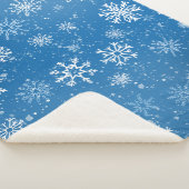 White Snowflakes Sapphire Blue Sherpadecke (3/4)