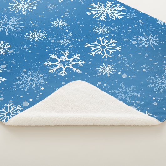 White Snowflakes Sapphire Blue Sherpadecke (3/4)