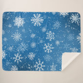 White Snowflakes Sapphire Blue Sherpadecke (Vorderseite (Horizontal))