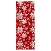 White Snowflakes Seamless Muster Geschenktüte Für Weinflaschen (Rückseite)